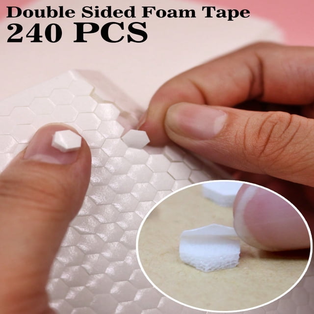 LNGOOR 240pcs Hexagon Thick Foam Double-sided Adhesive High Viscosity Creative Handmade Diy Craft