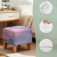 thumbnail image 6 of TSOVTHRID Marble Texture Print Ottoman Cover Square, High Stretch Ottoman Slipcover, Machine Washable Footrest Stool Cover Dust Proof Footstool Protector for Living Room, 6 of 7