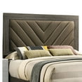 thumbnail image 2 of Cato Upholstered California King Bed Tufted Brown Headboard Dark Gray, 2 of 5