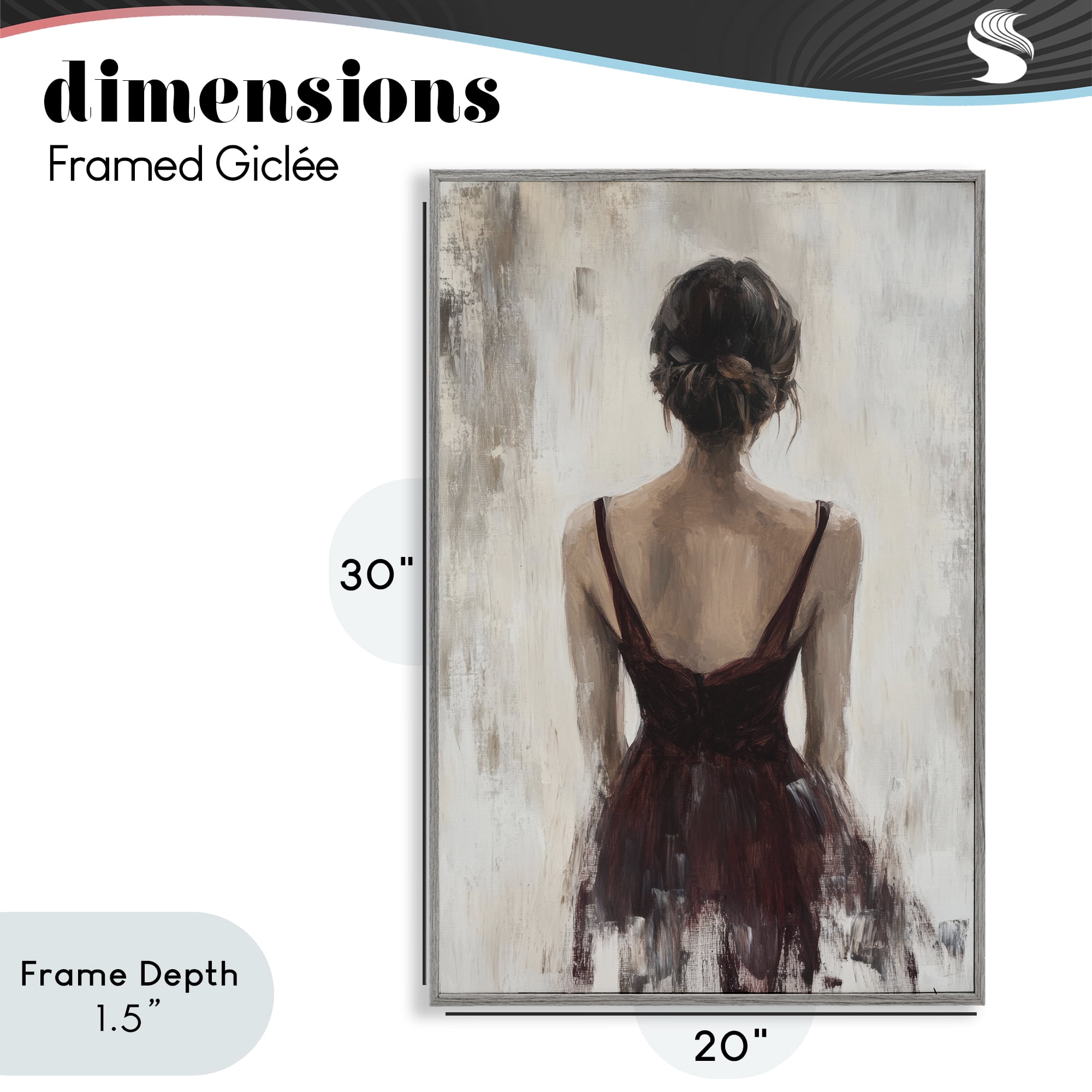 Stupell Industries Portrait of Woman in Burgundy Gray Framed Giclee Art, design by Petal Prints Design