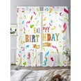 thumbnail image 3 of Happy Birthday Sheer Curtains 84 Inch Long 2 Panels, Colorful Ribbon Cheers Celebration Light Filtering Rod Pocket Semi Sheer Curtains, Sheer Voile Drapes for Living Room Bedroom, 52"x84", 3 of 5