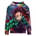 thumbnail image 5 of Demon Slayer Kids Hoodie Cozy Hooded Sweatshirt Long Sleeve Sweater Tops Pullover Hoodies Boys Girls 6-8Y, 5 of 8