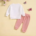 thumbnail image 4 of LUOGENLI Girl Summer Outfits Size 6/7 4th of July Toddler Girls Long Sleeve Letter Embroider T Shirt Pullover Tops Pants Outfits 4th of July Outfits for Toddler Girls 6T 3-6 Months, 4 of 7