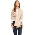 thumbnail image 5 of Sakkas Cara Pleated Crinkle Soft and Warm Shawl/ Wrap/ Stole - Beige - One Size Regular, 5 of 5