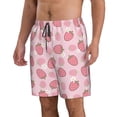 thumbnail image 2 of Kdxio Strawberries Pattern Mens Casual Shorts - Drawstring Summer Beach Sports Shorts for Men, 2 of 9