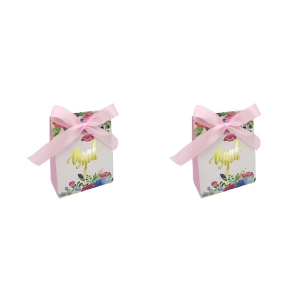 Yuarrent 50 unidades/juego de caja de papel para dulces de boda con cinta, cajas de regalo portátiles para fiestas, caja de almacenamiento, Tipo 2 2Conjunto