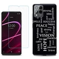 thumbnail image 1 of Slim-Fit Gel TPU Phone Case for T-Mobile Revvl 6 Pro 5G, with Tempered Glass Screen Protector, by OneToughShield ® - Positive Words, 1 of 3