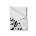 thumbnail image 2 of Folk Art Soft Flannel Fleece Throw Blanket, Monochrome Graphic of Bird on Thin Berry Branch Small Sun Motifs, Cozy Plush for Indoor and Outdoor Use, 70" x 90", Charcoal Grey White, by Ambesonne, 2 of 6