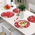 thumbnail image 6 of Ryvnso Christmas Snowflakes Round Plate Mats Dining Table Placemat Set of 4 for Holiday Decoration, 6 of 7