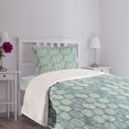 thumbnail image 5 of Ambesonne Geometric Quilted Bedspread Set 2 Pcs, Oval Doodle, Twin Size, Coconut Turquoise, 5 of 6