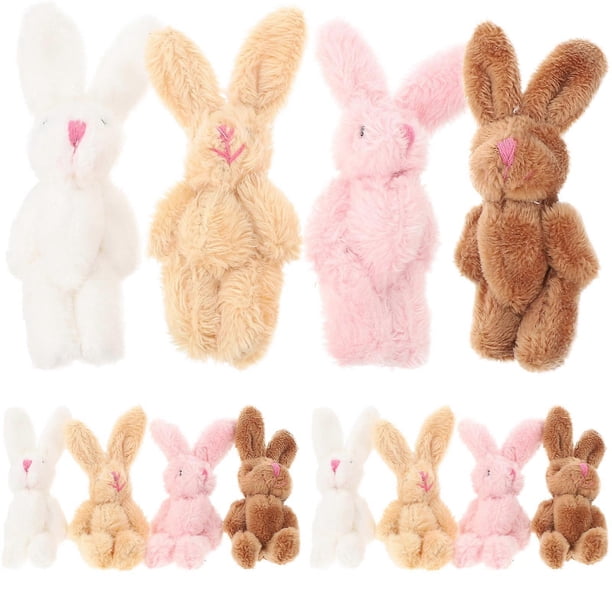 20pcs Mini Plush Rabbit Tiny Joint Rabbit Small Bunny Doll Bunny Stuffed Animal Toys