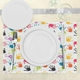 thumbnail image 3 of Ambesonne Cartoon Place Mats Set of 4, Colorful, Standard Size, Yellow Teal and Red, 3 of 6
