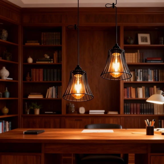 3 Pcs Metal Lamp Shade, 5.7 in Iron Pendant Light Shade, Black Metal Lamp Bulb Guard, Industrial Birdcage Lampshade for Dining Room, Living Room, Bathroom