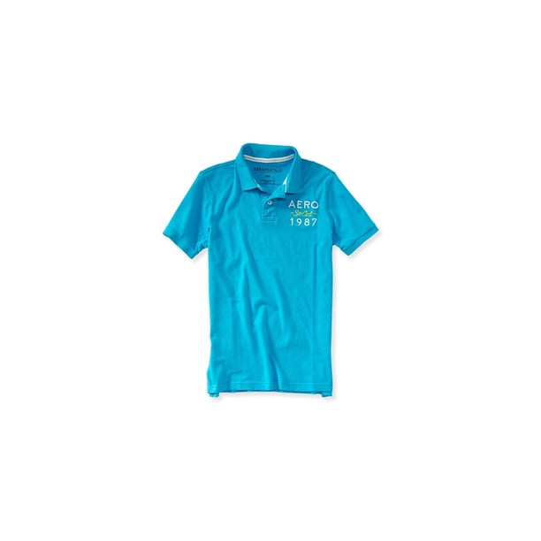 Aeropostale Mens SoCal 1987 Rugby Polo Shirt, Azul, Small Aeropostale polo, rugbi
