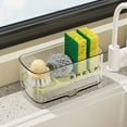 thumbnail image 6 of Shoreew Sink Caddy with Auto Drain Tray Kitchen Sink Sponge Holder Detachable Sink Organizer for Countertop Storage Sponges Soap Cleaning Supplies, 6 of 6