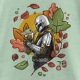 thumbnail image 2 of Girl's Star Wars: The Mandalorian Grogu and Din Djarin Fall Leaves Love  Graphic Tee Mint Large, 2 of 4