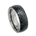 thumbnail image 2 of Men Women Titanium Wedding Band Ring 8mm Domed Black Carbon Fiber Overlay on Titanium Ring, 2 of 3
