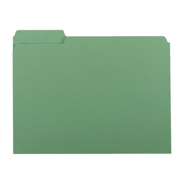 Smead Letter Tabbed File Pocket, Green, 100 Count