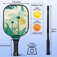 thumbnail image 3 of Pickleball Paddles Set Of 1, Fiberglass Surface, Tropical Leaf Print, 1 Paddle, 2 Balls & Bag, 3 of 5