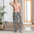 thumbnail image 4 of Salouo Weave Geometric Print Pajama Pants for Men, Lounge Pants Elastic Waistband Casual Men's sleepwear Loungewear Sleep Pajama Pant -X-Large, 4 of 7