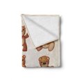 thumbnail image 2 of Cartoon Soft Flannel Fleece Throw Blanket, Happy Toy Teddy Bears with Funny Different Faces Nostalgic Kids Design, Cozy Plush for Indoor and Outdoor Use, 50" x 60", Chocolate Cream, by Ambesonne, 2 of 6