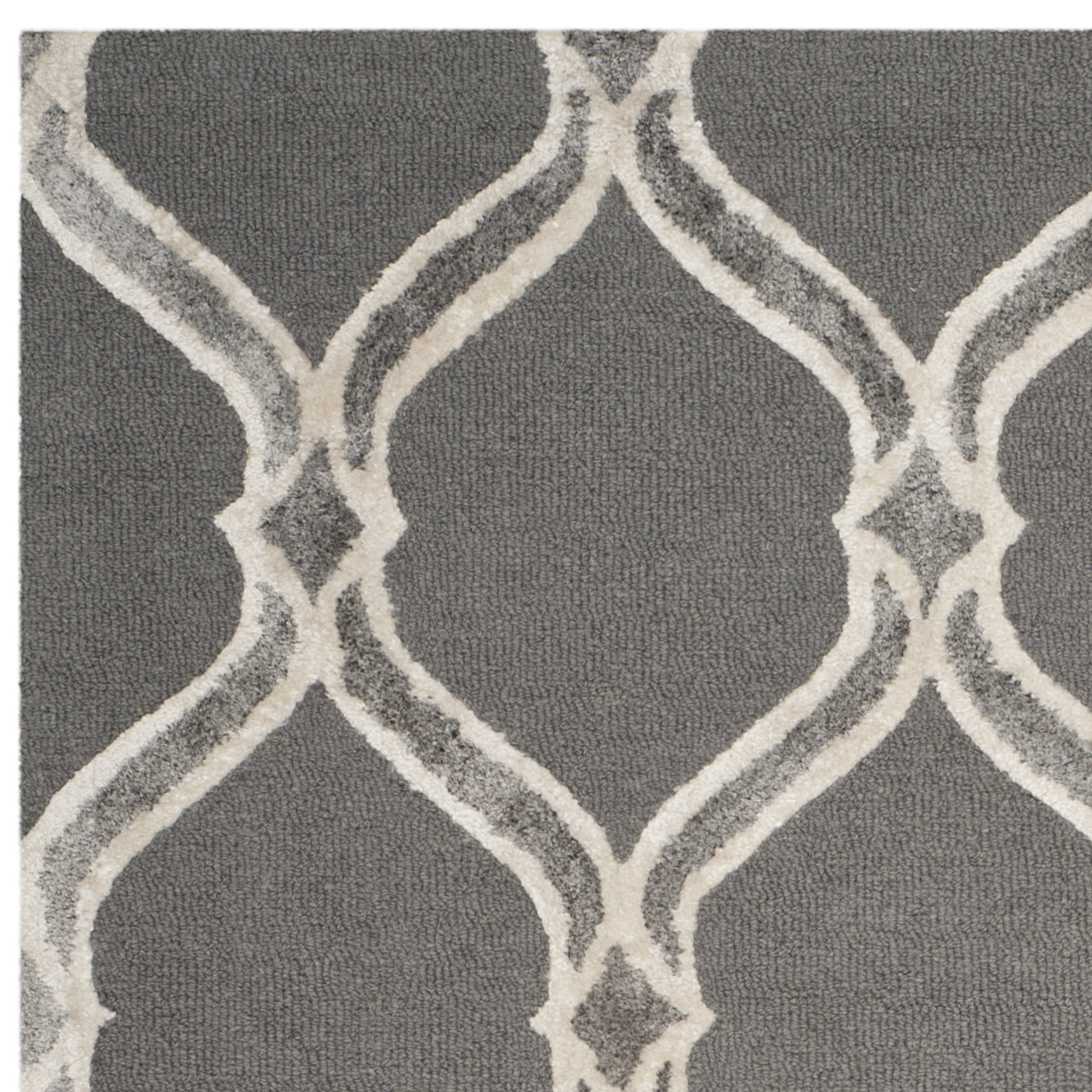 SAFAVIEH Manchester Layne Geometric Area Rug, Dark Grey/Ivory, 8' x 10'