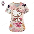 thumbnail image 2 of LS Nurse Uniform Women Short Sleeve Hello Kitty Working Uniform Pocket Blouse Scrubs Tops Nursing Medical Uniforms Accessories, 2 of 7