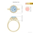 thumbnail image 4 of ANGARA Natural 2.3 ct Aquamarine Scalloped Halo Ring in 14K Yellow Gold for Women (Size-9mm) | March Birthstone, Birthday, Anniversary, Jewelry Gift for Women | Natural Aquamarine Ring, 4 of 8