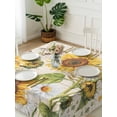 thumbnail image 3 of Yellow Sunflowers Suqare Tablecloth - 60 x 60 Inch, Country Farm Butterfly Flower Light Beige Waterproof & StainResistant Tablecloth, Washable Oil-proof Table Cover for Dining/Party/Wedding/Buffet, 3 of 9