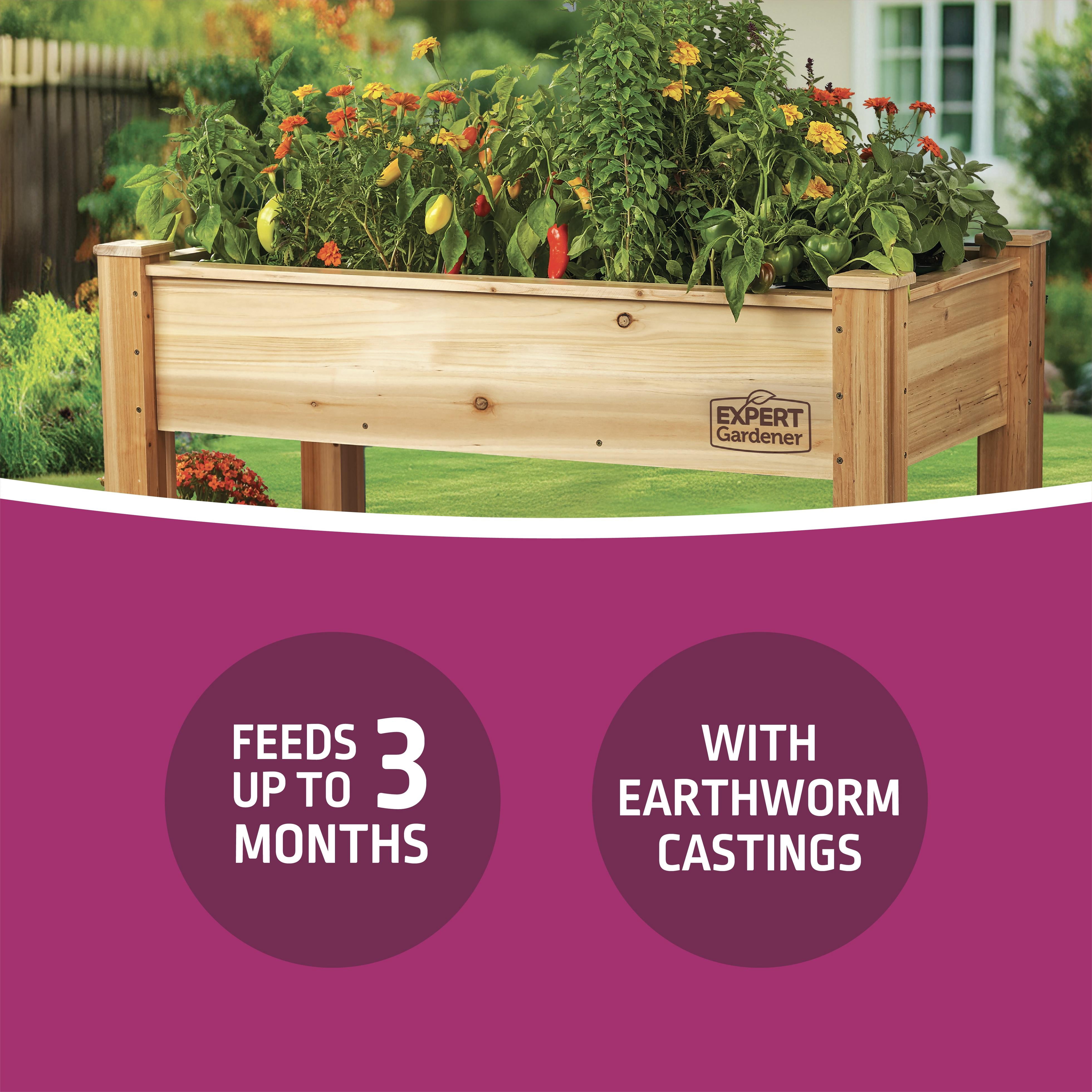 Expert Gardener Organic Raised Bed Soil, Peat-Free, Worm Castings & Mycorrhiza, Feeds 3 Months, 1.5 cu ft