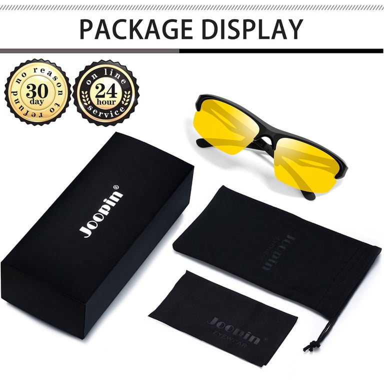 Joopin Night Driving Glasses, Yellow Wrap Around UV400 Lens photo 3