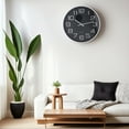 thumbnail image 3 of REGALWOVEN Silent Wall Clock, Non-Ticking Modern Clocks Battery Operated for Home, Kitchen, Living Room Decor Black 12 Inch, 3 of 6