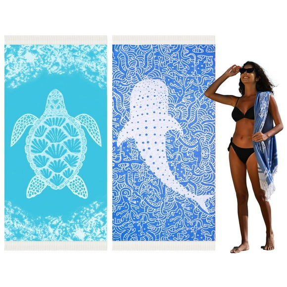 Serviette de Plage Turque Séchage Rapide Absorbante Coton Léger Mince Salle de Bain Piscine Serviettes de Bain Extra Larges Sans Sable Accessoires de Plage Essentiels Cadeau Nuage pour