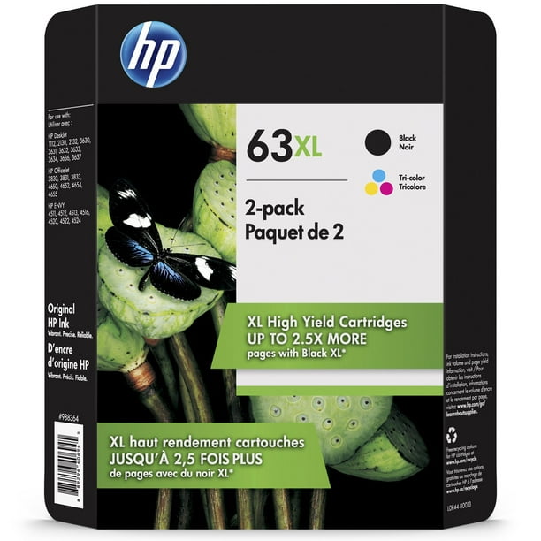 HP 63XL, L0R44BN High-Yield Original Ink Cartridges, Black