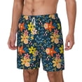 thumbnail image 2 of Uemuo Blue Floral Pattern Mens Swim Trunks Quick Dry Board Shorts with Mesh Lining, Stretch Beach Shorts Quick Dry No-Chafing Board Shorts-XX-Large, 2 of 9