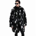 thumbnail image 2 of Men's Luxury Faux Fur Coat Jacket, Winter Warm Long Coats Outwear, 2 of 5