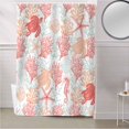 thumbnail image 5 of Fabric Shower Curtain, Summer Ocean Red and Blue Coral and Turtle Shower Curtains with 12 Hooks Waterproof Machine Washable Bath Curtains for Bathroom,48x 72in, 5 of 6