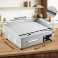 thumbnail image 4 of 21-Inch Commercial Electric Griddle - 1600W 110V Flat Top Grill with Non-Stick Surface & Adjustable Temp (122°F-572°F), Includes Shovels & Brushes, 4 of 7
