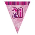 thumbnail image 1 of Unique Party Pink 21 Glitz Pennant Bunting, 1 of 1