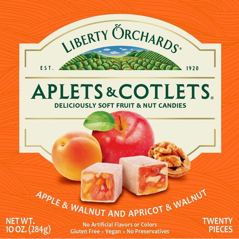 Liberty Orchards 10oz Aplets & Cotlets Holiday Gift Box, 20 Pieces
