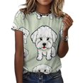 thumbnail image 3 of Cute Bichon Dog Women T-Shirt Classic O Neck T-Shirts Short-Sleeve Trendy Animal Print Design Tshirt Casual Clothing, 3 of 5