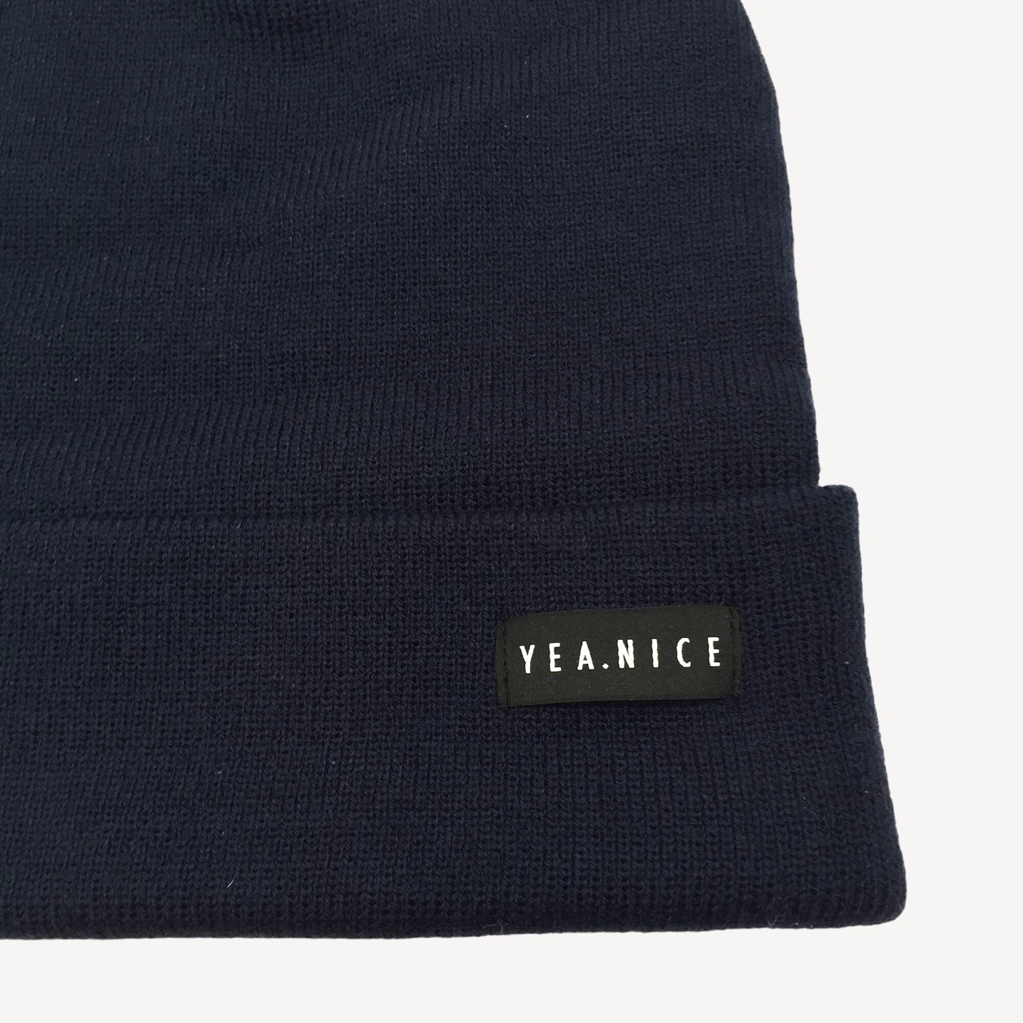 Yea.Nice Legend Knit Midnight Navy Blue Folded Beanie Winter Wear Warm Snow Ski