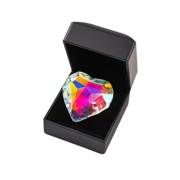 Adorno colgante de prismas en forma de corazón con efecto de refracción de arcoíris multiusos, elegante para regalo familiar, decoración colgante 3cm x 3cm