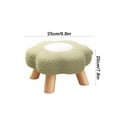 thumbnail image 3 of Flower Stool Round Wooden Seat, Soft Comfortable Lamb Fleece Footrest for Living Room Bedroom Study Use, Detachable Easy-to-Clean Cushion with Sturdy Solid Wood Frame, 3 of 6