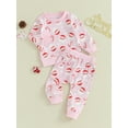 thumbnail image 4 of Elippeo Toddler Baby Girl 2Pcs Christmas Clothes Set 6M 12M 18M 24M 3Y Santa  Candy Cane Print Long Sleeve Crewneck Sweatshirt Tops Pants, 4 of 10