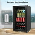 thumbnail image 5 of Kcpolre Beverage Refrigerator Cooler-120 Cans Freestanding Mini Fridge Cooler with Glass Door, Adjustable Shelves for Soda, Wine or Beer, Black, 5 of 7