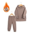 thumbnail image 4 of OJSFQUFP Thickened and Winter Sports Suit for Boys and Girls Casual Pullover Hoodie Long Pants Two Piece Set, 4 of 8