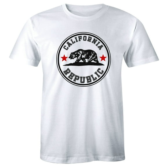 California Republic Cali Star CA Patriot Grizzly Bear Mens T-Shirt