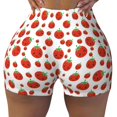 thumbnail image 2 of Balery Hand Drawn Tomatoes Pantalones cortos de entrenamiento estampados para mujer, sin costuras, ajustados, para gimnasio, yoga, correr, deportes, ejercicio activo, fitness.-X-Large, 2 of 8