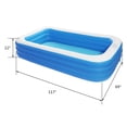 thumbnail image 2 of Inflatable Swimming Pool, 120 x 72 x 22 inches Rectangle Blow Up Pool for Kids, Adults, Toddlers, Thicker BPA-Free PVC Outdoor Inflatable Pool, Garden, Backyard Water Party Family Pool, JA2656, 2 of 8
